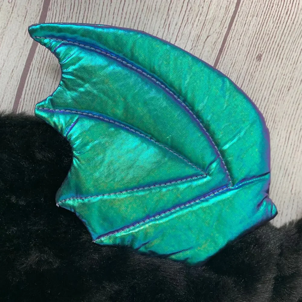 Pup Crew Halloween Bat Dog Costume with Iridescent Wings Hoodie Head XS/S